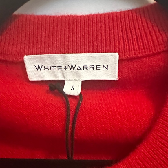 White + Warren Red Cashmere cardigan rhinestone buttons - Picture 2 of 7